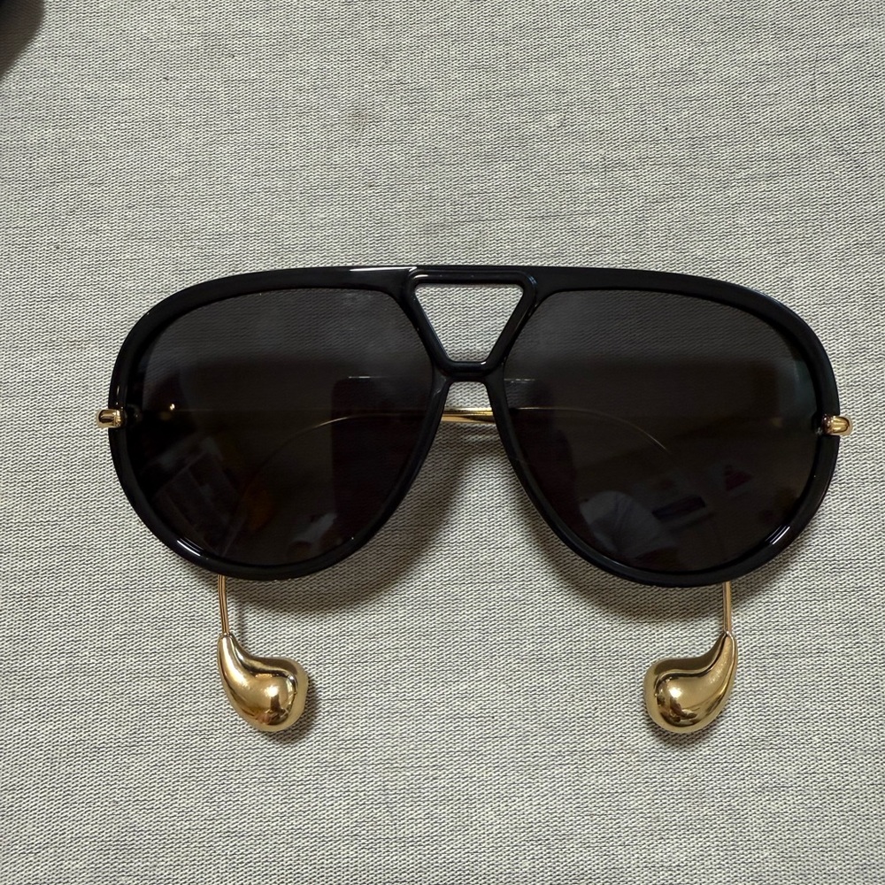 Bottega Veneta Black and Gold Sunglasses